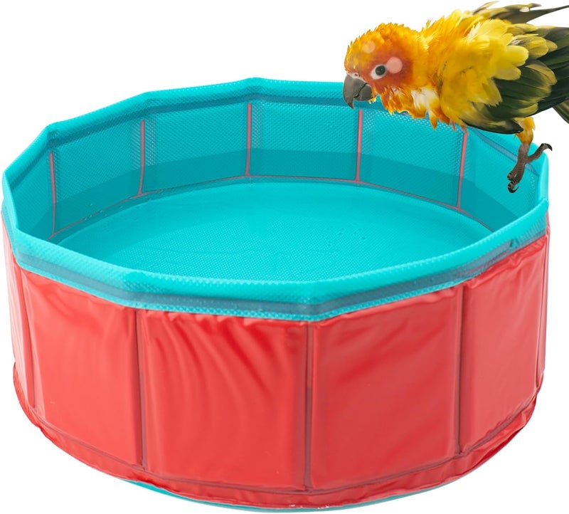 FlidRunest Conure Bathtub for Outdoor, Portable Parrot Bath Tub for Traver, Easy to Store and Carrier, Bird Pool Bathing Tub for Small to Large Birds African Grey Conure Lovebird Parakeet - Image 1